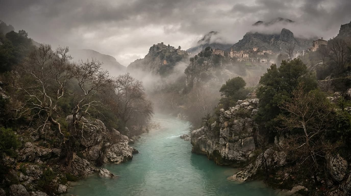 The dramatic landscape of Epirus with the Acheron River gorge